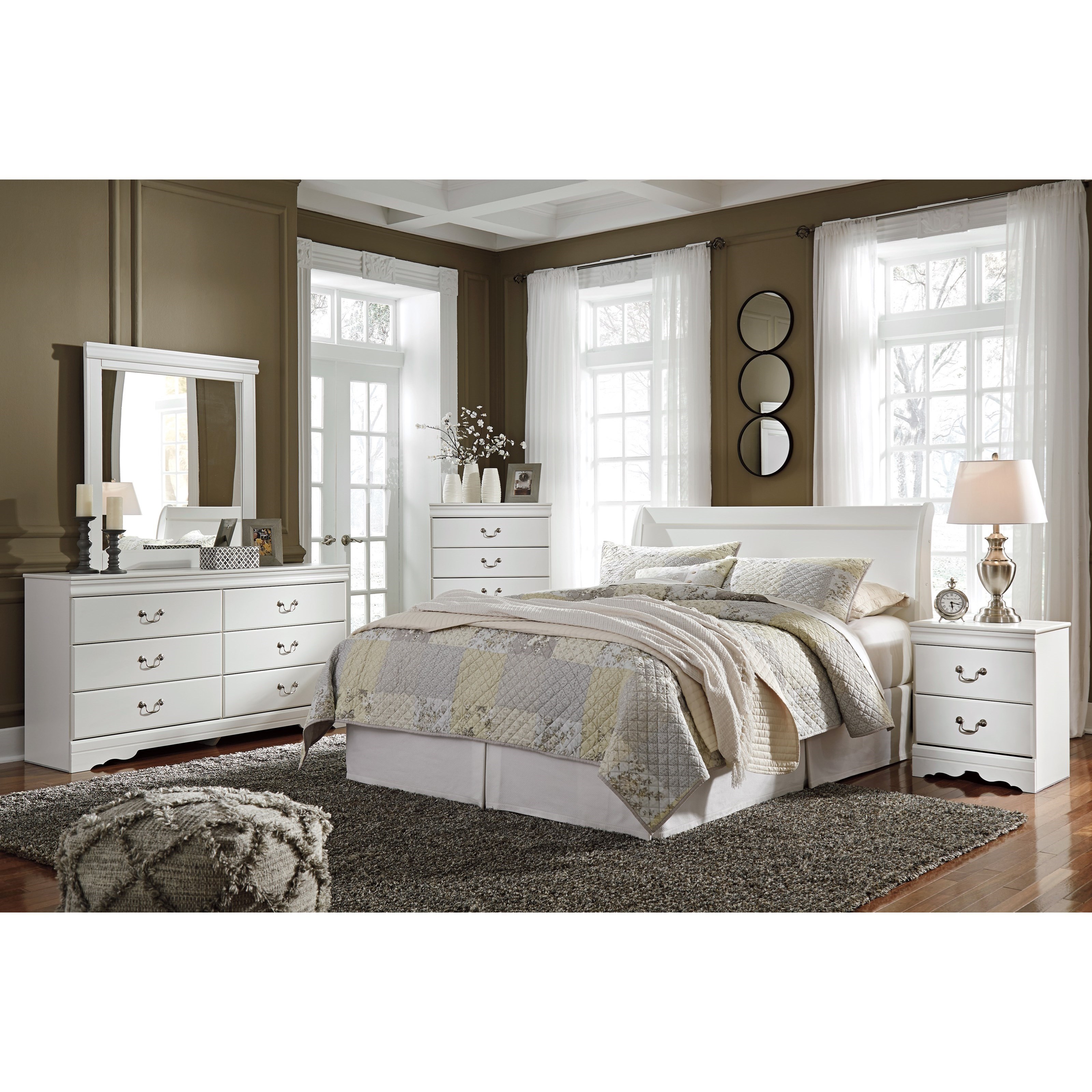 Anarasia white outlet queen sleigh bed